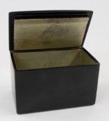 Decorative Arts: a late 19th century Russian papier mache rectangular tea caddy, possibly Vishnyakov