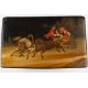 Decorative Arts: a late 19th century Russian papier mache rectangular tea caddy, possibly Vishnyakov - Image 3 of 4