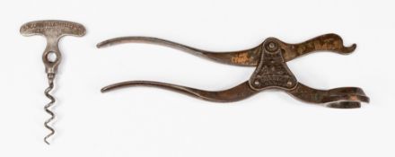 The Denis Lacy Hulbert Collection: Breweriana; a Victorian Lund Patent two part lever corkscrew, 21c