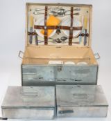 Automobilia: a 1920s/ 1930s travel picnic set by 'Sirram' in light steel, specifically designed to b