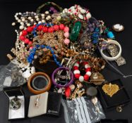 Costume Jewellery: an Yves Saint Laurent Collier Cascade necklet, boxed; a large Swarovski swan broo