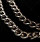 The Denis Lacy Hulbert Collection: Jewellery: four lengths of white metal chain, none hallmarked but