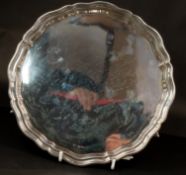 The Denis Lacy Hulbert Collection: Silver; a card tray by Emile Viner, Sheffield 1938, with piecrust