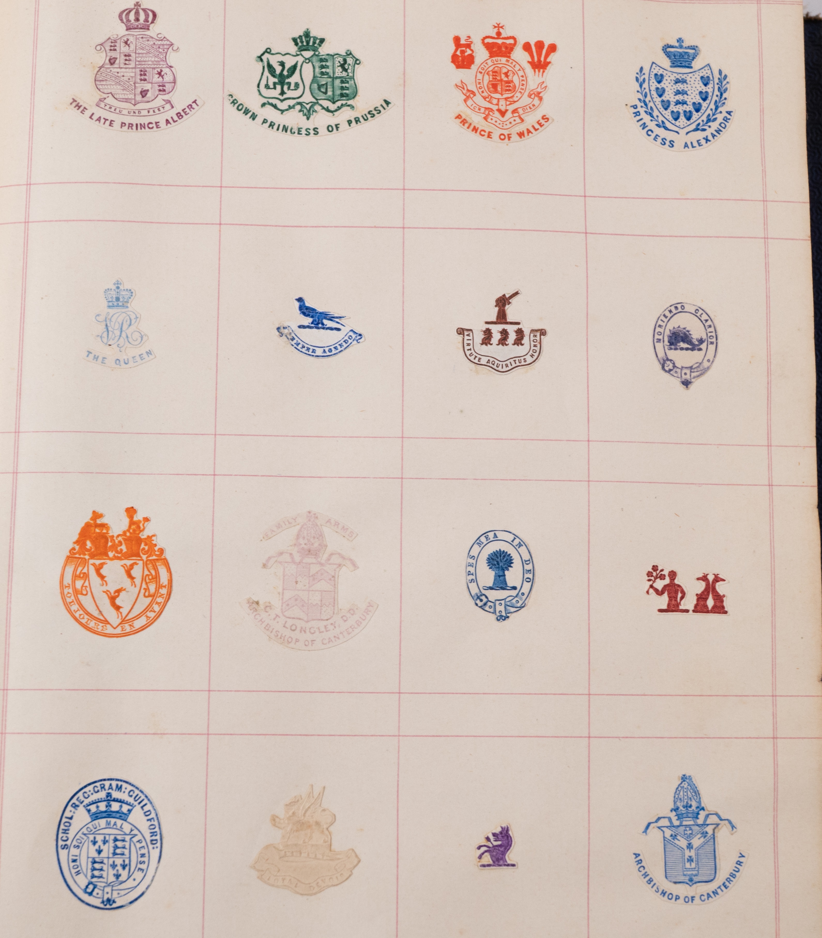 Social History: a Victorian 'Crest Album', near complete with cut out crests ranging from the Prince - Image 4 of 5