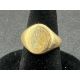 Jewellery: a 9ct yellow gold signet ring, the table bearing the remnants of the original inscription - Image 1 of 2