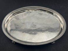 The Denis Lacy Hulbert Collection: Silver; an oval teapot stand, hallmarked for Sheffield 1953 and b