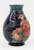 Ceramics: a Moorcroft pottery vase designed by Sally Tuffin, tubelined decoration in the 'Finches' p