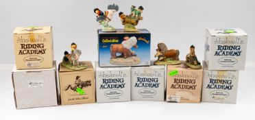 Ceramics: Thelwell, a group of 14 figurines by Grays, mostly boxed, including 'Christmas Fairy', 'Re