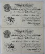 Banknotes: Operation Bernhard, German Forged Notes WW2, (2) Basil Gage Catterns, £10, London, 17th M