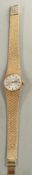 Watches: a ladies 9ct gold Rotary wristwatch with integral mesh strap, circular head measuring 19mm 
