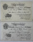 Banknotes: Basil Gage Catterns, £5 Note, London 11th March 1930, No 343/H 79532, centre fold, good c