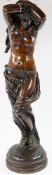 Artwork: After Emile François Rousseau (French, b.1853), bronze sculpture of a bound slave girl, sig