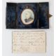 Decorative Arts: a late Victorian watercolour on ivory portrait miniature of a gentleman, in gilt me - Image 1 of 3