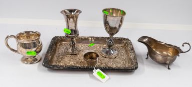 Silver: a dressing table tray, Chester 1901, decorated with leaves and scrolls with a central vacant
