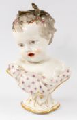 Ceramics: A Samson porcelain bust of a child in the Meissen manner, late 19th/early 20th century, we