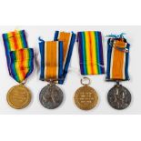 Militaria: two First World War medal pairs, each of Victory medal and 1914-1918 medal, one to Privat