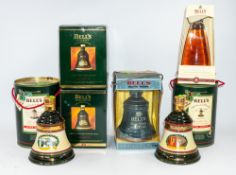 Wines & Spirits: a number of Bells Christmas decanters, 1988, 1989, 1990, 1991, 1993 and 1994, a