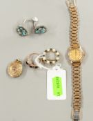Jewellery: a ladies Omega wristwatch in gold plated case, with integral ladder strap, CAL 244 moveme