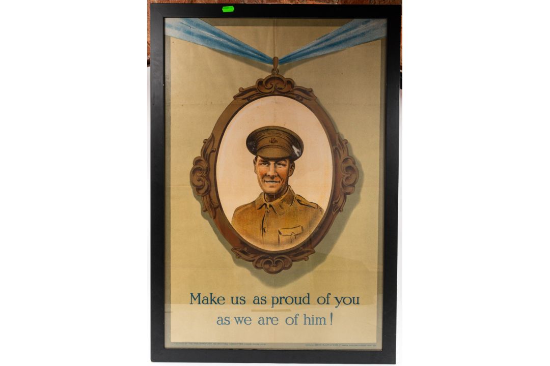 Posters/Militaria: WWI Propaganda/Recruitment poster "Make us as proud of you as we are of him" publ - Image 1 of 2
