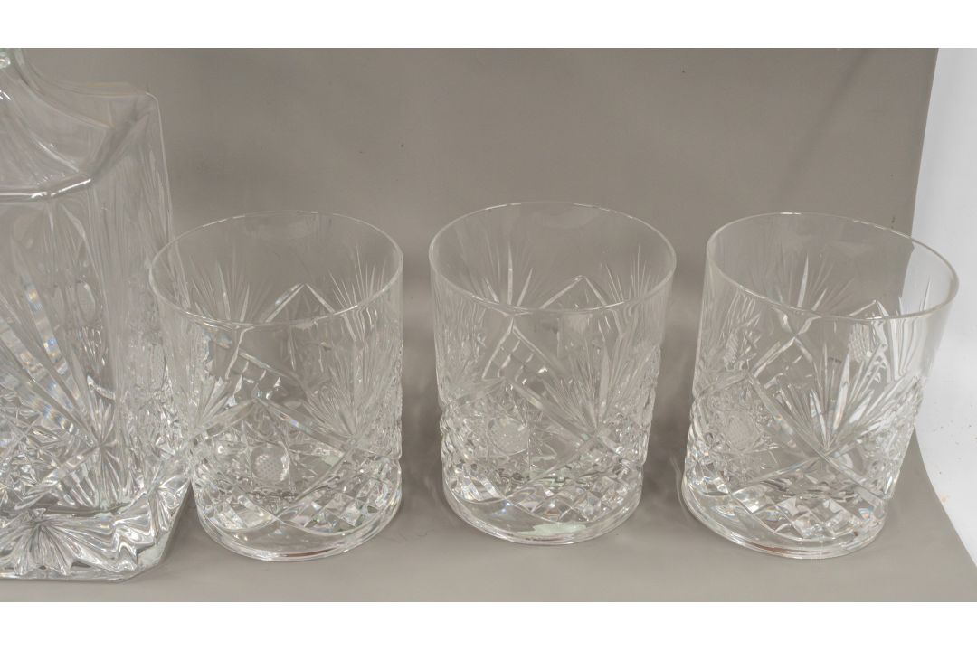 Glass: a set of six Baccarat cut glass tumblers and a decanter and stopper, cut with a stylised flow - Image 2 of 3