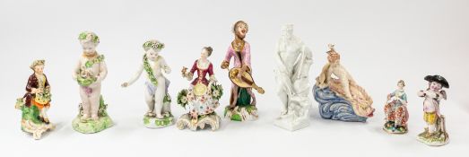 Ceramics: A Derby figure from a monkey band (affenkapelle), 19th century, modelled as a female hurdy