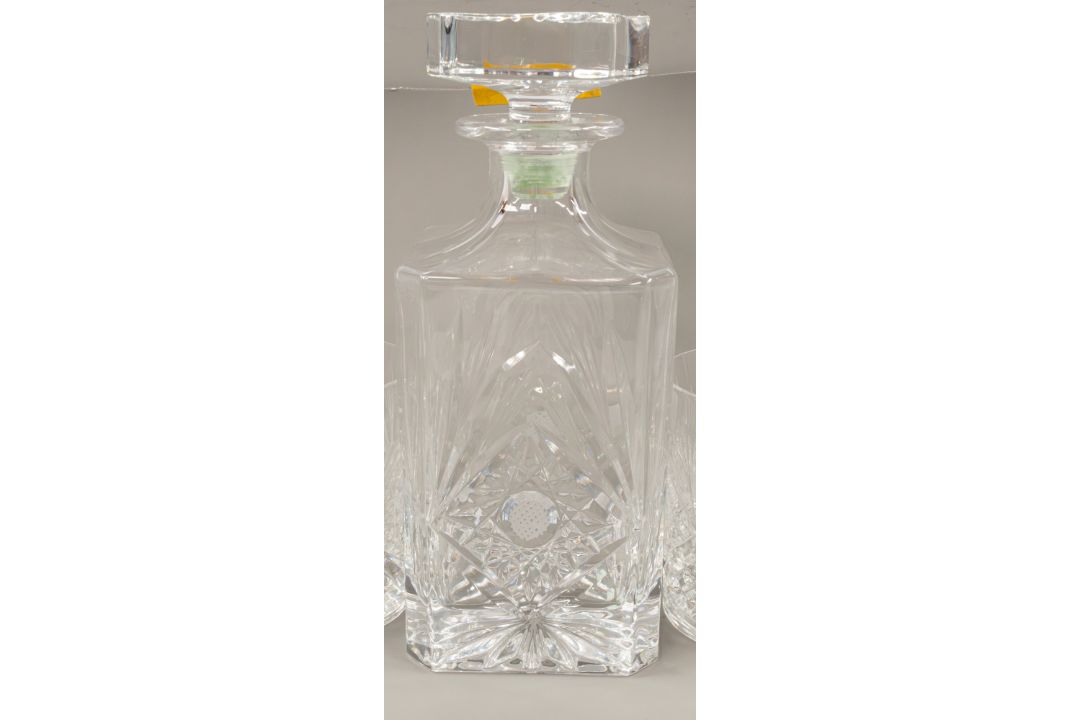 Glass: a set of six Baccarat cut glass tumblers and a decanter and stopper, cut with a stylised flow - Image 3 of 3