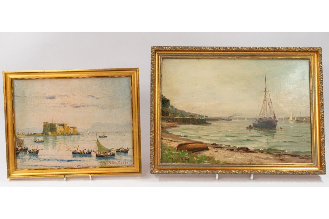 Frances H McKay (American, 1880-1969) Boats in a harbour Signed 'F. H. McKay' bottom left, oil on ca - Image 1 of 6