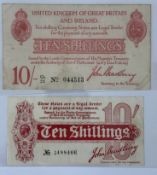 Banknotes: Treasury Notes, Second issue, John Bradbury, 10/- 21 January 1915, O & fig 1 /No04451