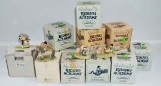 Ceramics: Thelwell, a group of 14 boxed figures by Grays, including 'Christmas Party', 'Treat Him Li