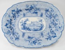 Ceramics: A massive Ralph Stevenson of Cobridge transferware charger, 19th century, printed in under