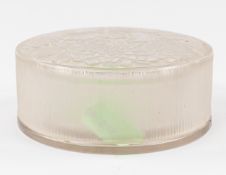 Glassware: a Lalique Meudon box, the lid decorated with dahlias and bearing a moulded R.Lalique mark