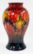 Ceramics: a large Moorcroft Pottery vase designed by William Moorcroft, c.1930, with tubeline decora