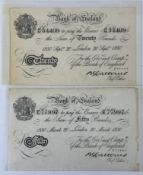 Banknotes: Operation Bernhard, German Forged Notes WW2, (2) Basil Gage Catterns, £20 note, London 20