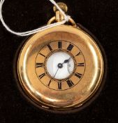 Watches: an 18ct yellow gold half hunter keyless wind pin set pocket watch by JW Benson, London 1899