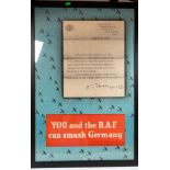 Posters/Militaria: WWII Propaganda/Recruitment poster for the RAF. "You and the RAF Can Smash German