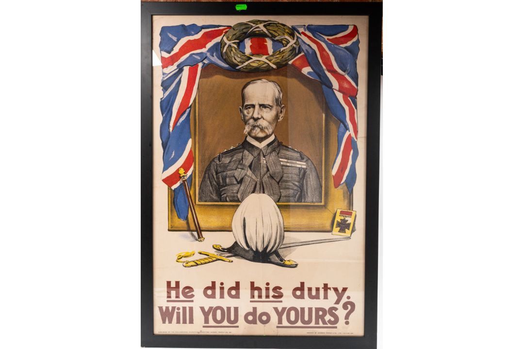 Posters/Militaria: WWI Propaganda/Recruitment poster "He Did his Duty Will You do Yours" published b - Image 1 of 2