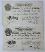 Banknotes: Operation Bernhard, German Forged Notes WW2, (2), K O Peppiatt, £20 note, London 20th Sep