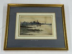 William Lionel Wyllie (British, 1851-1931) View of the Thames at Marlow Signed 'W L Wyllie' bottom r