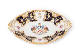 A Royal Crown Derby commemorative footed oval tray, c.1953, decorated with the arms of the Worshipfu