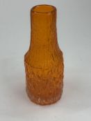 A Whitefriars bottle vase from the Textured range, designed by Geoffrey Baxter, with bark effect mou
