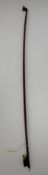 A silver-mounted violin bow by W E Hill & Sons, stamped above the ebony frog, total length, 75cm