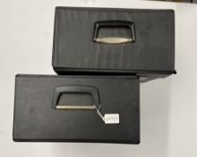 Two cases of vinyl 38rpm albums and extended singles, most 1970s and 1980s, including a signed copy 