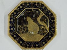 A Copeland 'Japonism' octagonal cabinet plate by Charles B Brough, c.1880, richly decorated after Ja