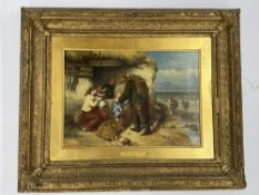 Attributed to John James Hill (1811-82) The Fisherman's Return Faintly signed bottom right 'J J Hill