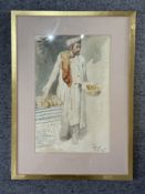Continental/Orientalist School, 19th century The Fruit Seller Signed bottom right Watercolour on pap