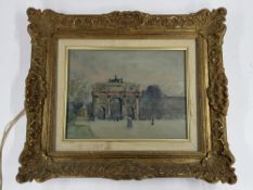 Continental School, early 20th century L'Arc du Carrousel, Paris Watercolour on paper Unsigned Behin