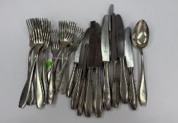 Militaria: five table knives by AWS Wellner, each engraved to the handle with the Luftwaffe symbol o