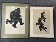 * Orhan Peker (Turkish, 1927-1978) Firefighters and Firemen II Print on paper, c.1964 Signed in penc
