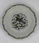Ceramics: an Italian faïence plate, late 18th century, probably Bassano (Nove), painted with stylise