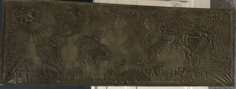 Artwork: a chop strand matt fibreglass panel, hand decorated with an antique style map of the World 